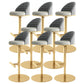 Adjustable Height Armless ar Chair Modern Upholstered Rotatable Bar Stool Grey-Gold 8 Piece Set Bar Stool(31"H) Clearhalo 'Bar Furniture' 'Bar Stools' 'bar_stools' 'furn' 'furn_bar_stools' 'Furniture' 'Kitchen & Dining Furniture' 5790822