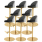 Adjustable Height Armless ar Chair Modern Upholstered Rotatable Bar Stool Black-Gold 8 Piece Set Bar Stool(31"H) Clearhalo 'Bar Furniture' 'Bar Stools' 'bar_stools' 'furn' 'furn_bar_stools' 'Furniture' 'Kitchen & Dining Furniture' 5790823