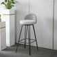 Metal Footrest Bar Stool Industrial Upholstered Armless Bar Chair