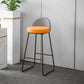 Metal Footrest Bar Stool Industrial Upholstered Armless Bar Chair