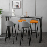 Metal Footrest Bar Stool Industrial Upholstered Armless Bar Chair