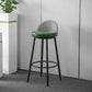 Metal Footrest Bar Stool Industrial Upholstered Armless Bar Chair