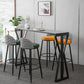 Metal Footrest Bar Stool Industrial Upholstered Armless Bar Chair