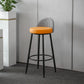 Metal Footrest Bar Stool Industrial Upholstered Armless Bar Chair