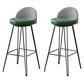 Metal Footrest Bar Stool Industrial Upholstered Armless Bar Chair