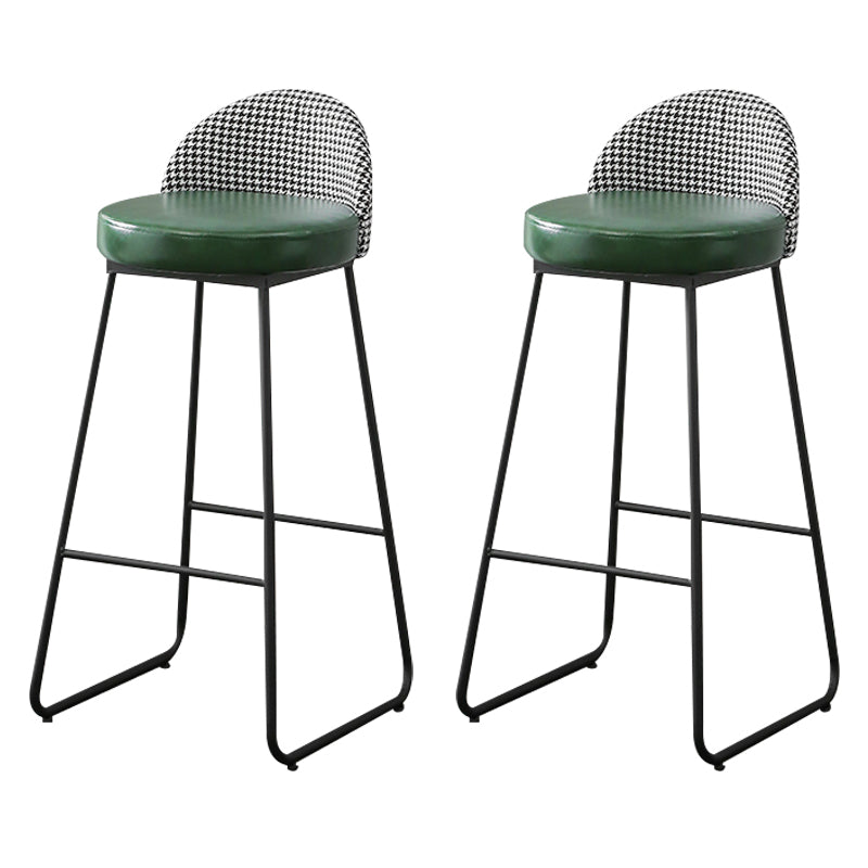 Metal Footrest Bar Stool Industrial Upholstered Armless Bar Chair
