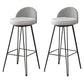 Metal Footrest Bar Stool Industrial Upholstered Armless Bar Chair