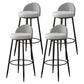 Metal Footrest Bar Stool Industrial Upholstered Armless Bar Chair