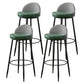 Metal Footrest Bar Stool Industrial Upholstered Armless Bar Chair