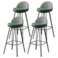 Metal Footrest Bar Stool Industrial Upholstered Armless Bar Chair