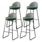Metal Footrest Bar Stool Industrial Upholstered Armless Bar Chair