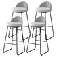 Metal Footrest Bar Stool Industrial Upholstered Armless Bar Chair