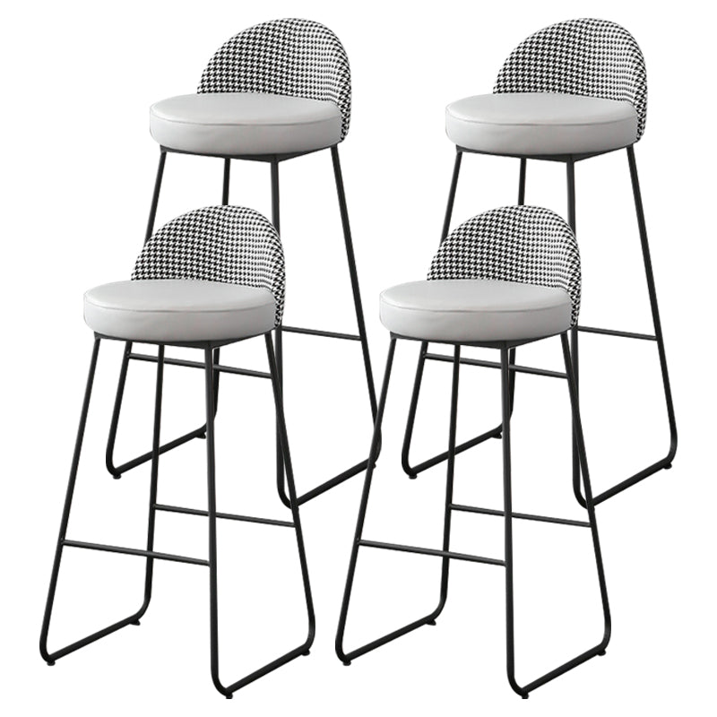 Metal Footrest Bar Stool Industrial Upholstered Armless Bar Chair