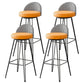 Metal Footrest Bar Stool Industrial Upholstered Armless Bar Chair