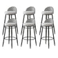 Metal Footrest Bar Stool Industrial Upholstered Armless Bar Chair