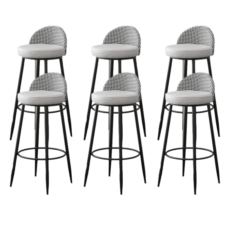 Metal Footrest Bar Stool Industrial Upholstered Armless Bar Chair