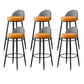 Metal Footrest Bar Stool Industrial Upholstered Armless Bar Chair