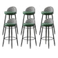 Metal Footrest Bar Stool Industrial Upholstered Armless Bar Chair