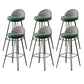 Metal Footrest Bar Stool Industrial Upholstered Armless Bar Chair