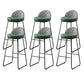 Metal Footrest Bar Stool Industrial Upholstered Armless Bar Chair