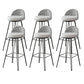 Metal Footrest Bar Stool Industrial Upholstered Armless Bar Chair