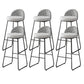 Metal Footrest Bar Stool Industrial Upholstered Armless Bar Chair