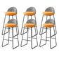 Metal Footrest Bar Stool Industrial Upholstered Armless Bar Chair