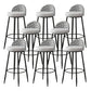 Metal Footrest Bar Stool Industrial Upholstered Armless Bar Chair