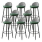 Metal Footrest Bar Stool Industrial Upholstered Armless Bar Chair