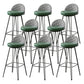 Metal Footrest Bar Stool Industrial Upholstered Armless Bar Chair