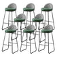 Metal Footrest Bar Stool Industrial Upholstered Armless Bar Chair