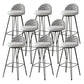 Metal Footrest Bar Stool Industrial Upholstered Armless Bar Chair