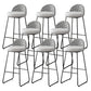 Metal Footrest Bar Stool Industrial Upholstered Armless Bar Chair