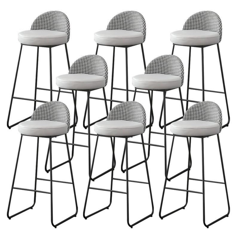 Metal Footrest Bar Stool Industrial Upholstered Armless Bar Chair