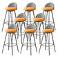 Metal Footrest Bar Stool Industrial Upholstered Armless Bar Chair