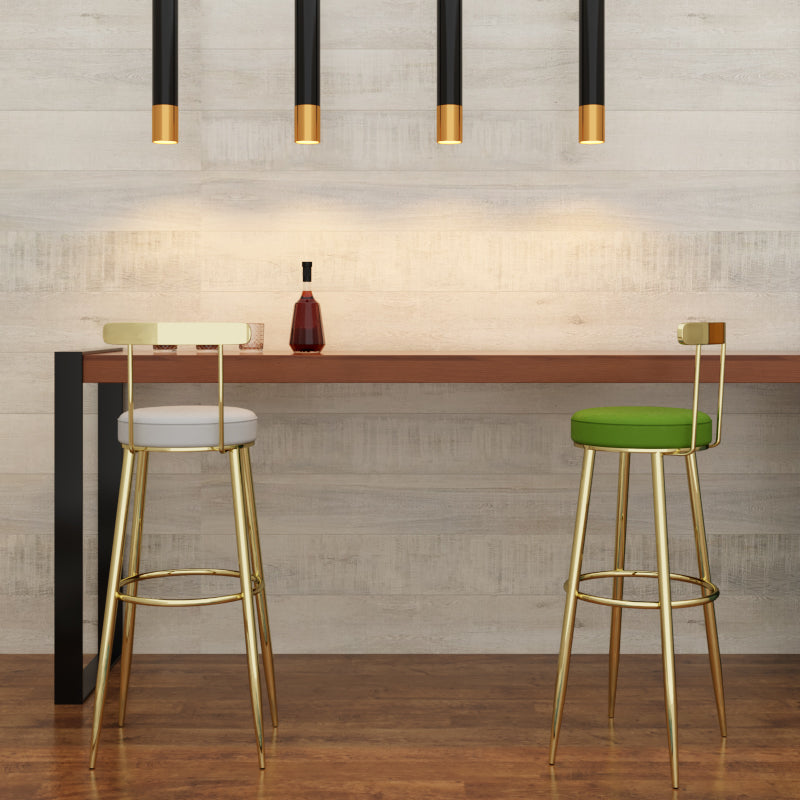 Industrial Low Back Counter Stool Armless Bar Chair with Metal Footrest