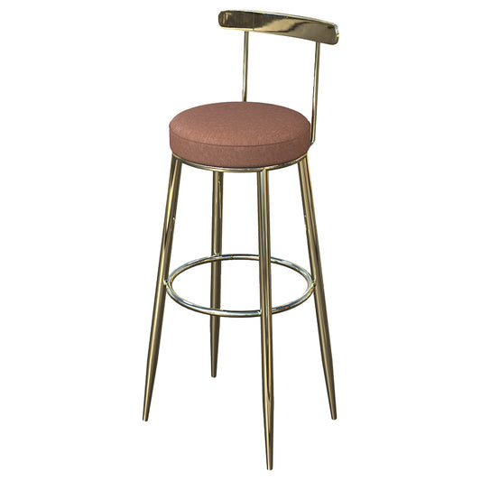 Industrial Low Back Counter Stool Armless Bar Chair with Metal Footrest Brown 1 Piece