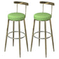 Industrial Low Back Counter Stool Armless Bar Chair with Metal Footrest