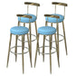 Industrial Low Back Counter Stool Armless Bar Chair with Metal Footrest