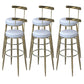Industrial Low Back Counter Stool Armless Bar Chair with Metal Footrest