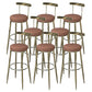 Industrial Low Back Counter Stool Armless Bar Chair with Metal Footrest