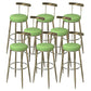 Industrial Low Back Counter Stool Armless Bar Chair with Metal Footrest