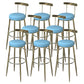 Industrial Low Back Counter Stool Armless Bar Chair with Metal Footrest
