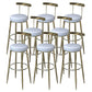 Industrial Low Back Counter Stool Armless Bar Chair with Metal Footrest