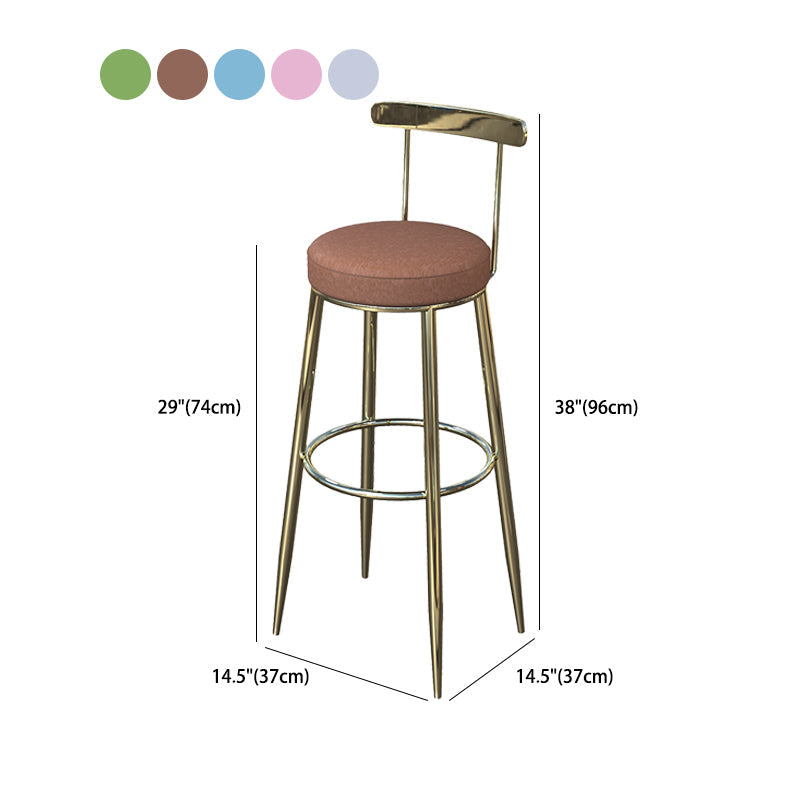 Industrial Low Back Counter Stool Armless Bar Chair with Metal Footrest