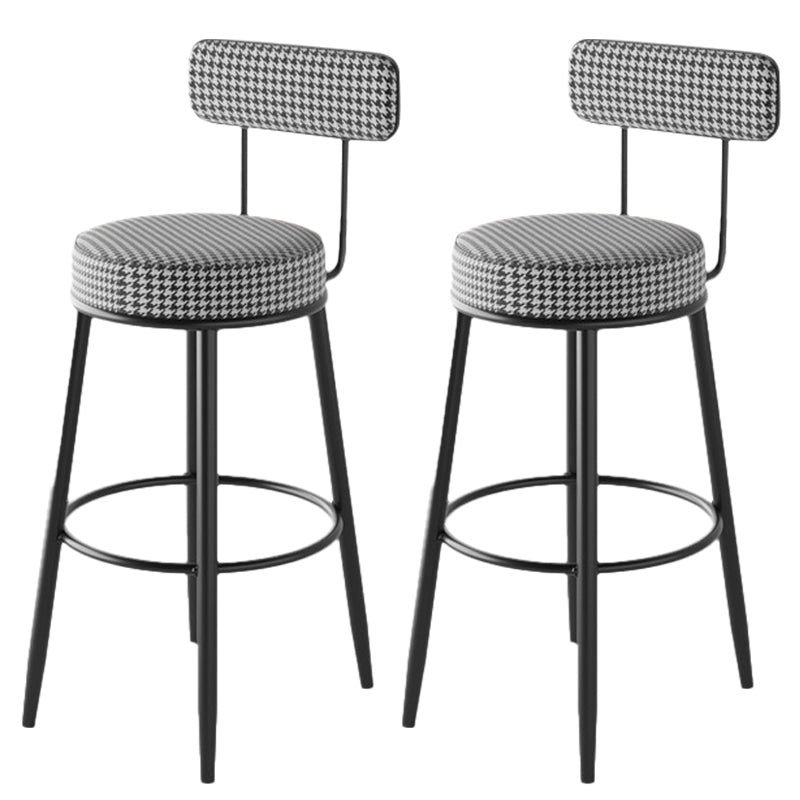 Contemporary Matte Finish Velvet Stool Milk Tea Shop Footrest Barstool