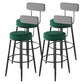Contemporary Matte Finish Velvet Stool Milk Tea Shop Footrest Barstool