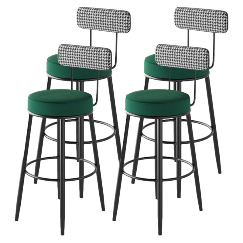 Contemporary Matte Finish Velvet Stool Milk Tea Shop Footrest Barstool