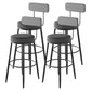 Contemporary Matte Finish Velvet Stool Milk Tea Shop Footrest Barstool