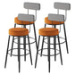 Contemporary Matte Finish Velvet Stool Milk Tea Shop Footrest Barstool